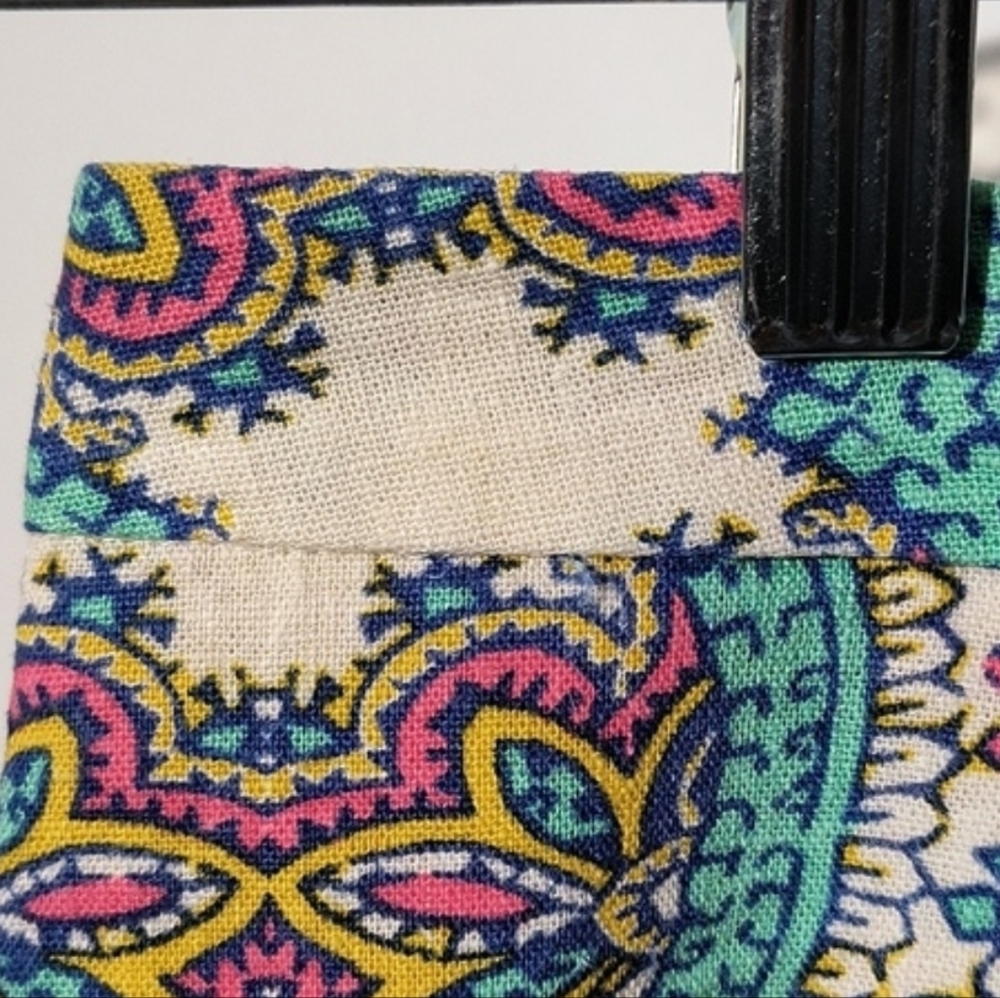 🔥Maeve Anthro. Manolya Multicolor Pattern Linen Blend Women's Pencil Skirt Sz-0 - Picture 4 of 8